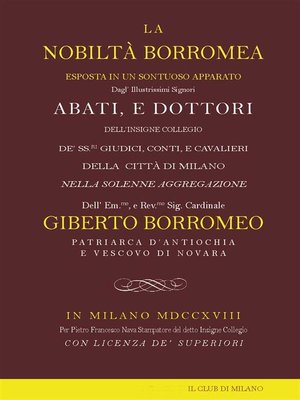 cover image of La nobiltà borromea